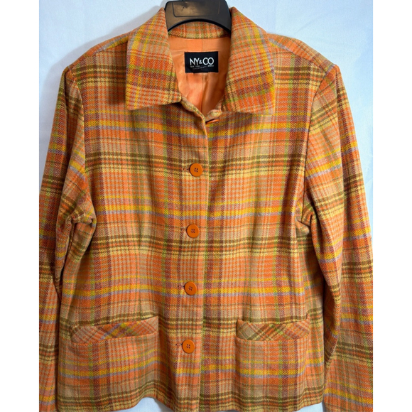 NY & CO Jackets & Blazers - Plaid Wool Blend Women’s Jacket Blazer Large Preppy Academia Workwear Collegiate
